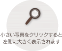 小さい写真にマウスポインタを合わせると拡大して表示されます